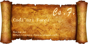Császi Fanni névjegykártya