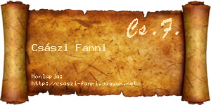 Császi Fanni névjegykártya