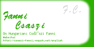 fanni csaszi business card